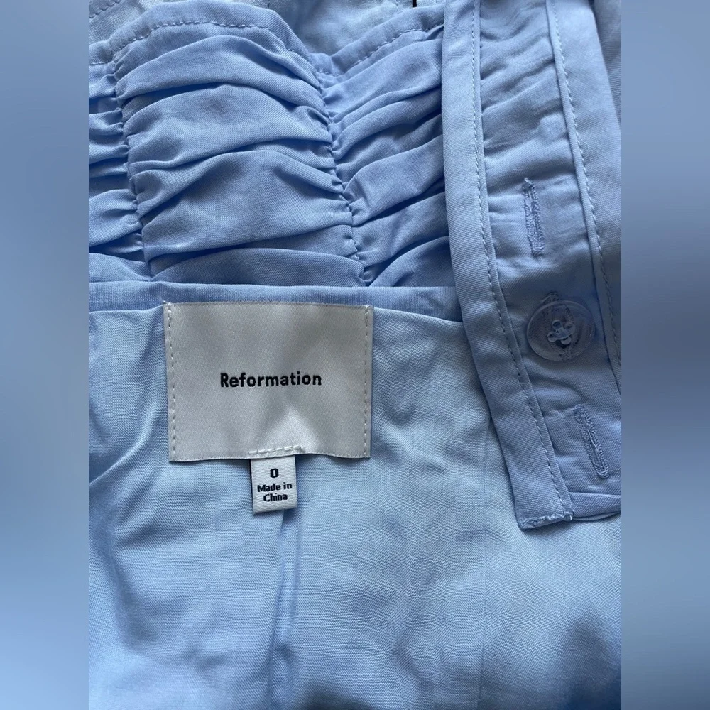 NWT Reformation Archer Top Ice Water Light Blue | US 0 UK 4 - Picture 11 of 13